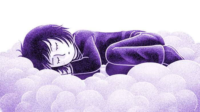 Sleeping person on cloud